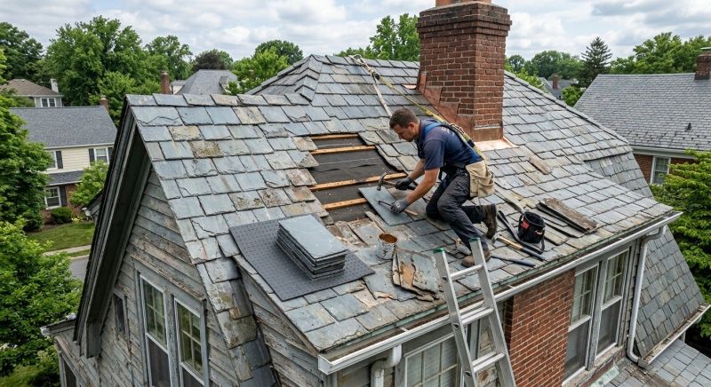 Slate Roof Leak Repair in Carbon County, PA