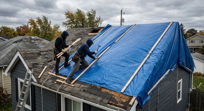 Storm Damage Roof Tarping